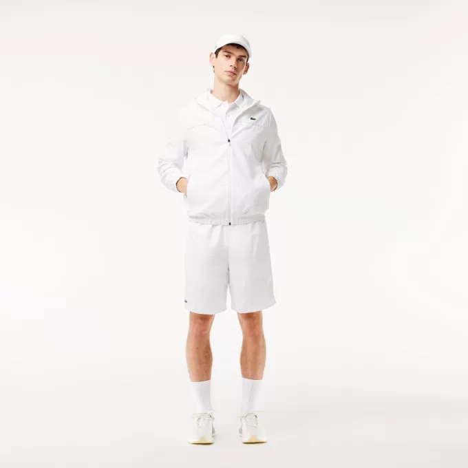 Men’s Lacoste SPORT tennis shorts in solid diamond weave taffeta Men’s Lacoste SPORT tennis shorts in solid diamond weave taffeta