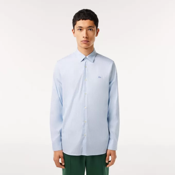 Men’s Lacoste Slim Fit Check Stretch Poplin Shirt Men’s Lacoste Slim Fit Check Stretch Poplin Shirt