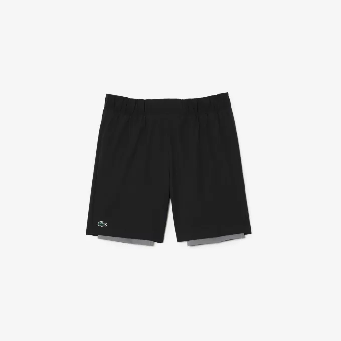 Mens Two-Tone Lacoste Sport Shorts with Built-in Undershorts Mens Two-Tone Lacoste Sport Shorts with Built-in Undershorts