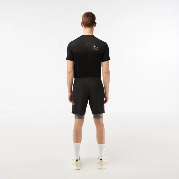 Mens Two-Tone Lacoste Sport Shorts with Built-in Undershorts Mens Two-Tone Lacoste Sport Shorts with Built-in Undershorts