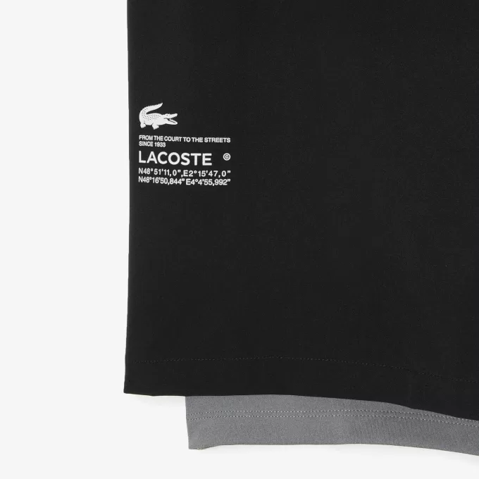 Mens Two-Tone Lacoste Sport Shorts with Built-in Undershorts Mens Two-Tone Lacoste Sport Shorts with Built-in Undershorts