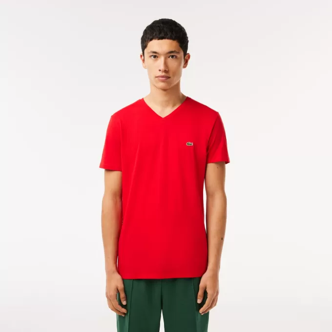 Men’s V-neck Pima Cotton Jersey T-shirt
