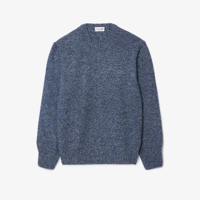 Mercerized Carded Wool Crew Neck Sweater