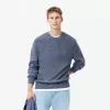 Mercerized Carded Wool Crew Neck Sweater