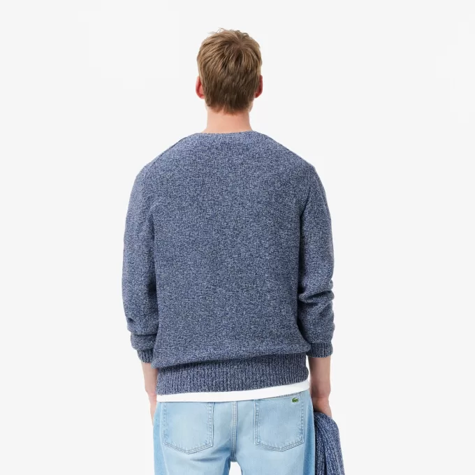 Mercerized Carded Wool Crew Neck Sweater