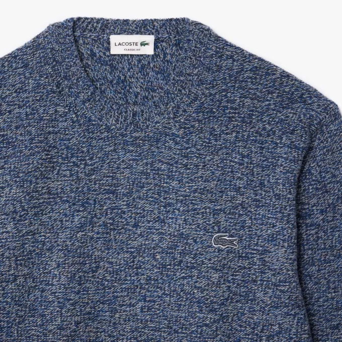 Mercerized Carded Wool Crew Neck Sweater