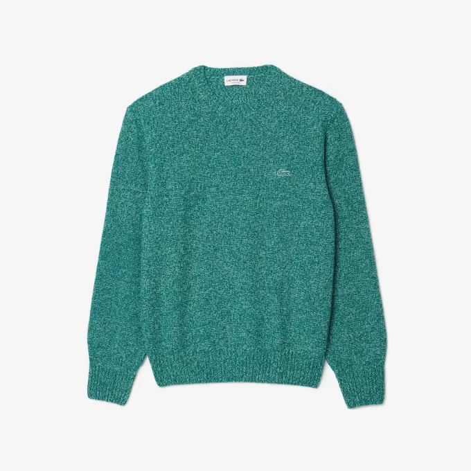 Mercerized Carded Wool Crew Neck Sweater