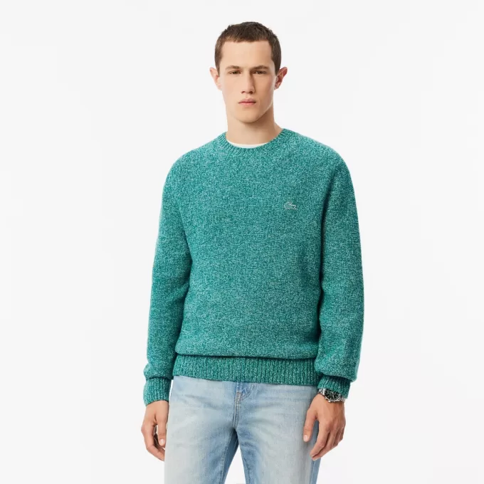 Mercerized Carded Wool Crew Neck Sweater