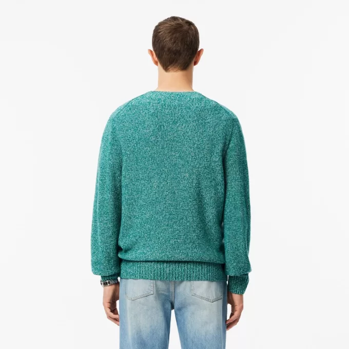 Mercerized Carded Wool Crew Neck Sweater