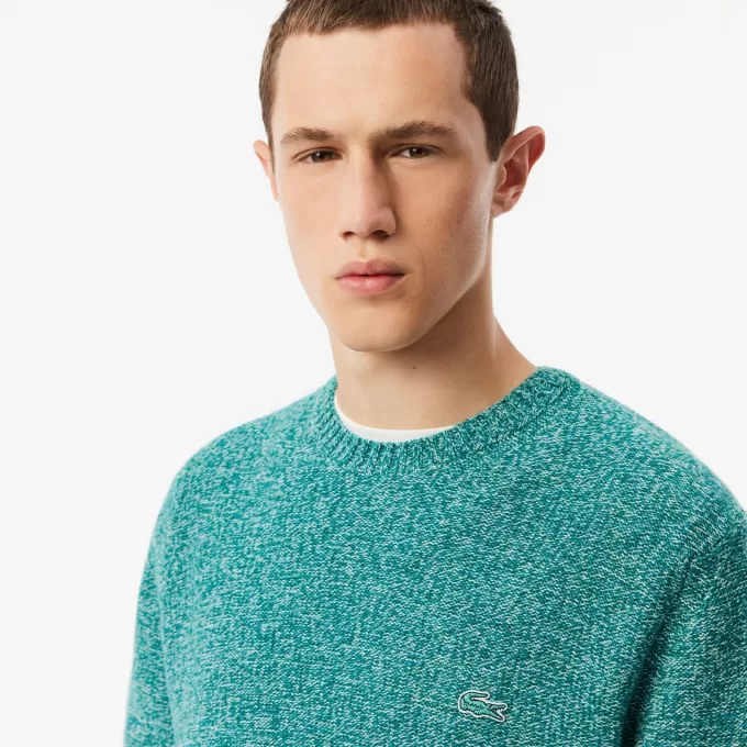 Mercerized Carded Wool Crew Neck Sweater