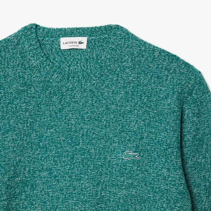 Mercerized Carded Wool Crew Neck Sweater