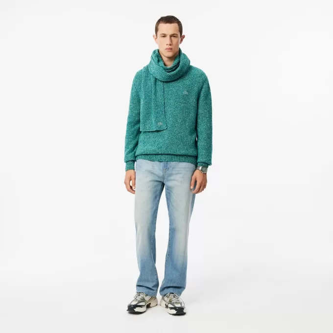 Mercerized Carded Wool Crew Neck Sweater