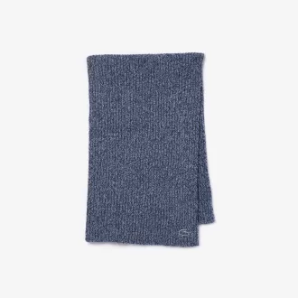 Mercerized Carded Wool Rib Knit Scarf