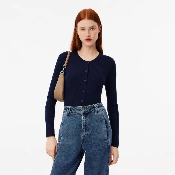 Merino Wool 3D Knit Cardigan