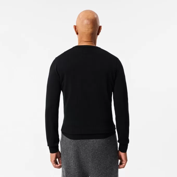 Merino Wool Monochrome V Neck Sweater