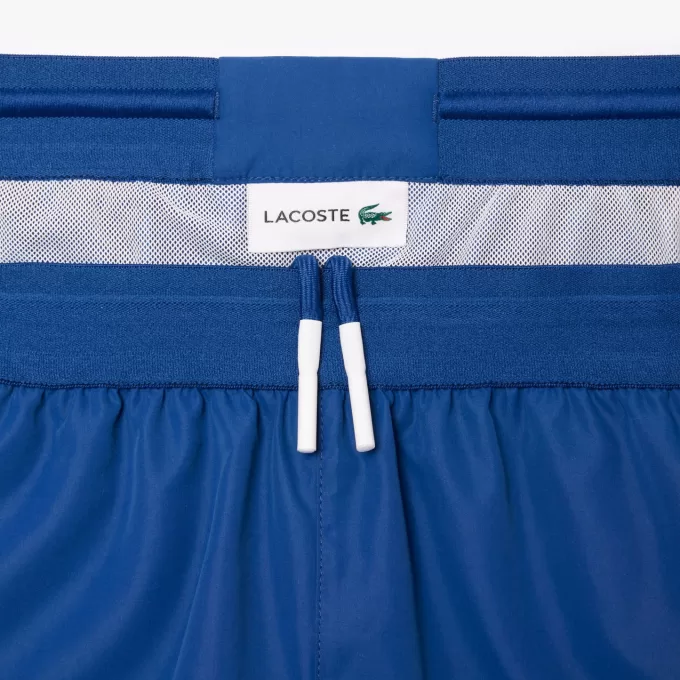 Mid Length Colour-Block Striped Swim Trunks