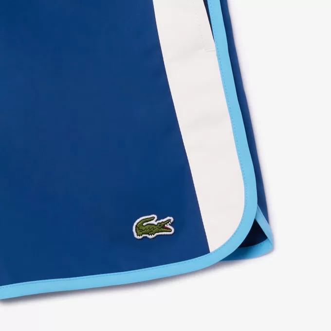 Mid Length Colour-Block Striped Swim Trunks