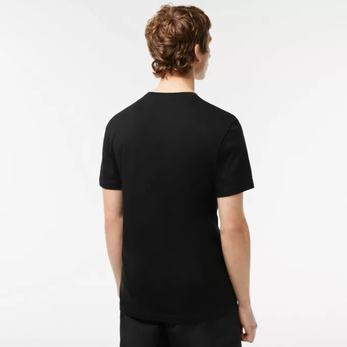 Monochrome Cotton V Neck T-Shirt