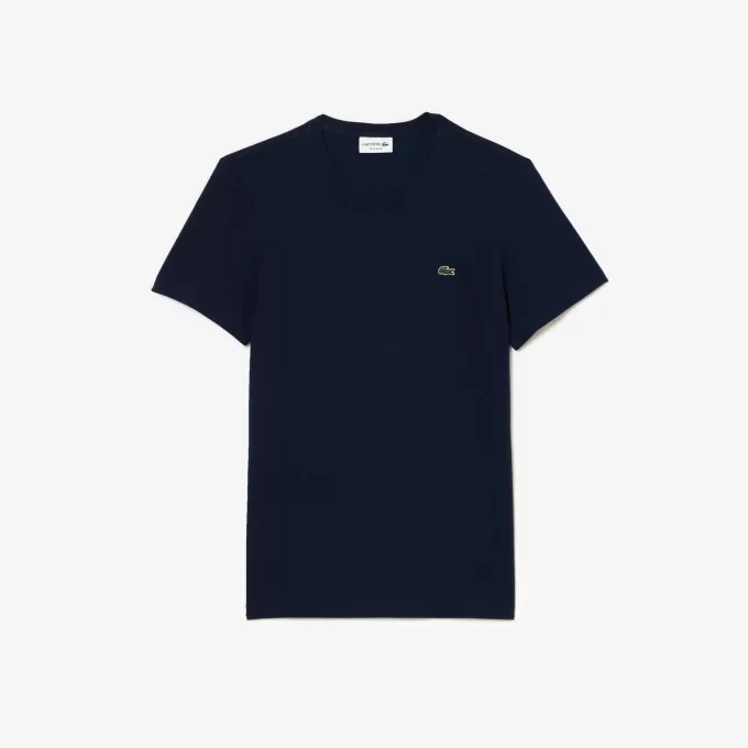 Monochrome Cotton V Neck T-Shirt