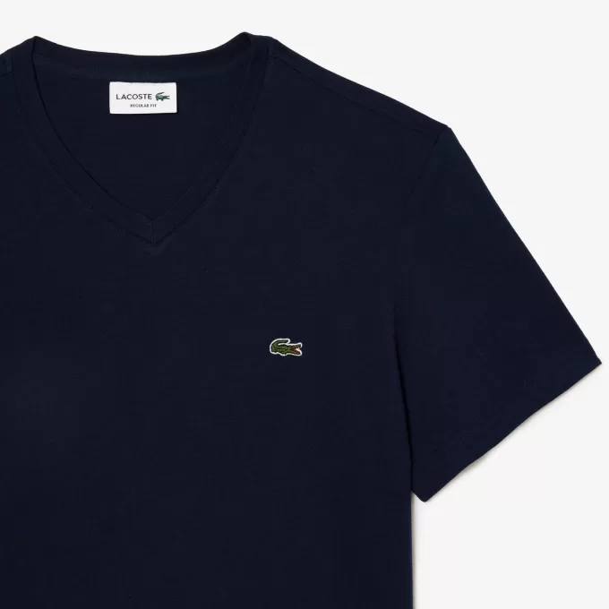 Monochrome Cotton V Neck T-Shirt