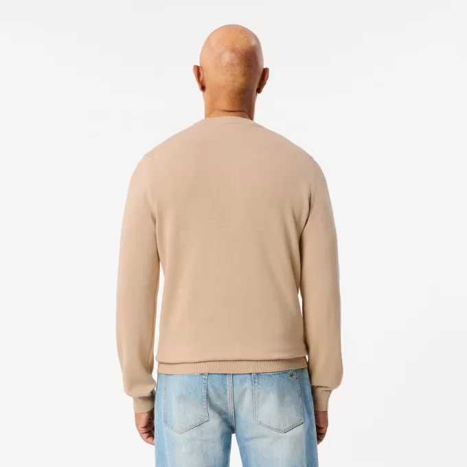 Monochrome Cotton V-neck Sweater