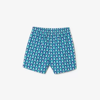 Monogram Print Swim Trunks