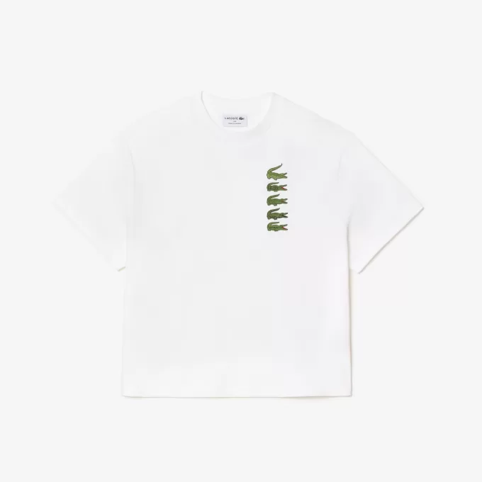 Oversize Iconic Croc Print Cotton T-shirt