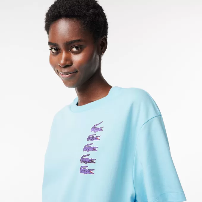 Oversize Iconic Croc Print Cotton T-shirt