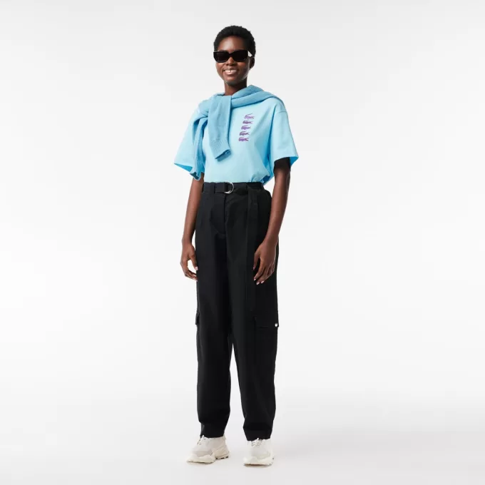 Oversize Iconic Croc Print Cotton T-shirt