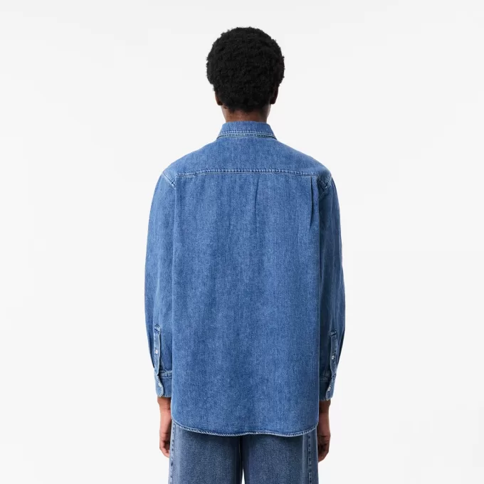 Oversized Denim Breast Pocket Shirt