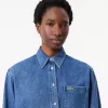 Oversized Denim Breast Pocket Shirt