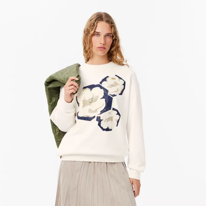 Oversized Printed Fleece Sweatshirt