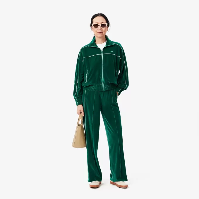 Oversized Zip-Up Velour Sweatshirt