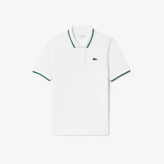 Piqué Sport Polo Shirt with Contrast Striped Collar