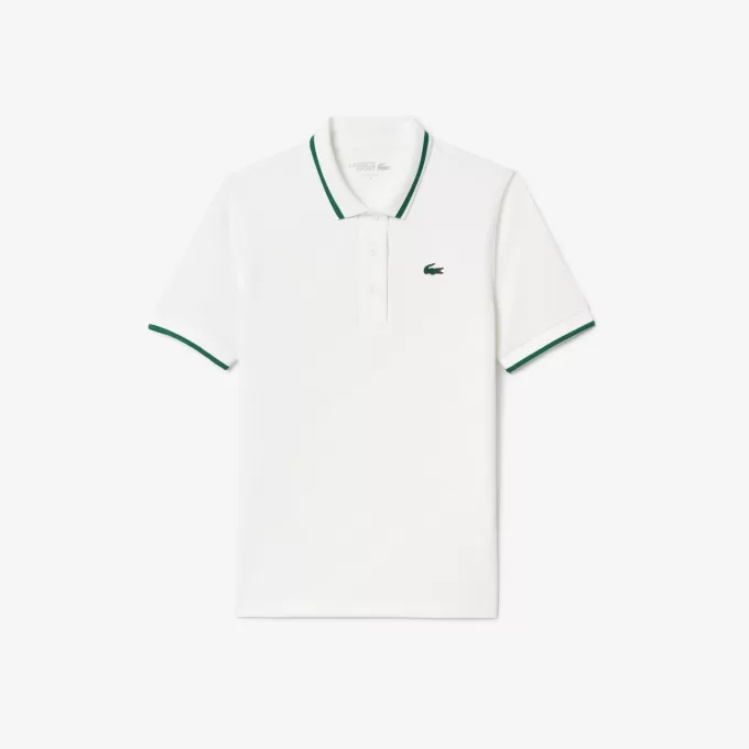 Piqué Sport Polo Shirt with Contrast Striped Collar