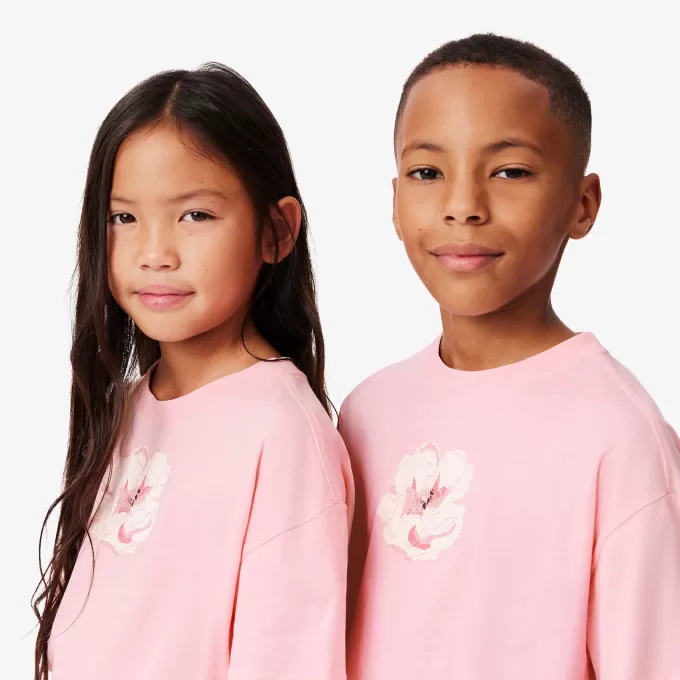 Printed Embroidered Flower T-shirt