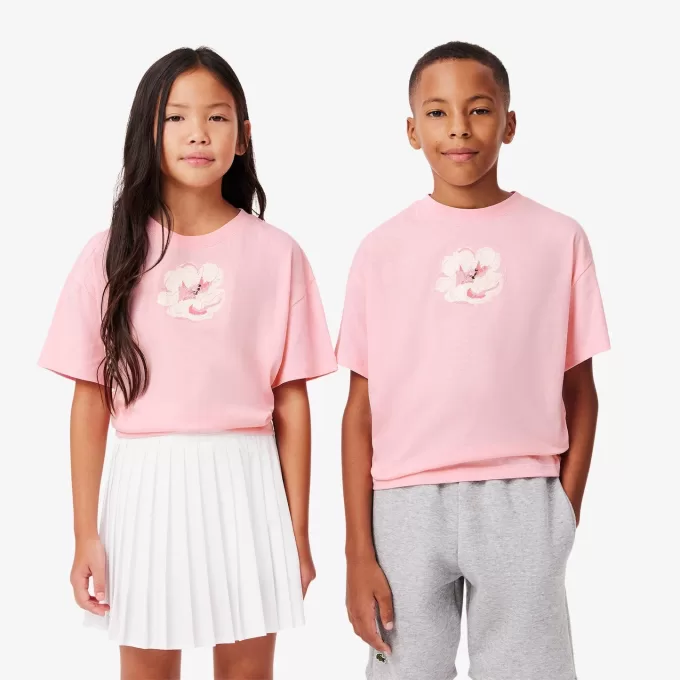 Printed Embroidered Flower T-shirt