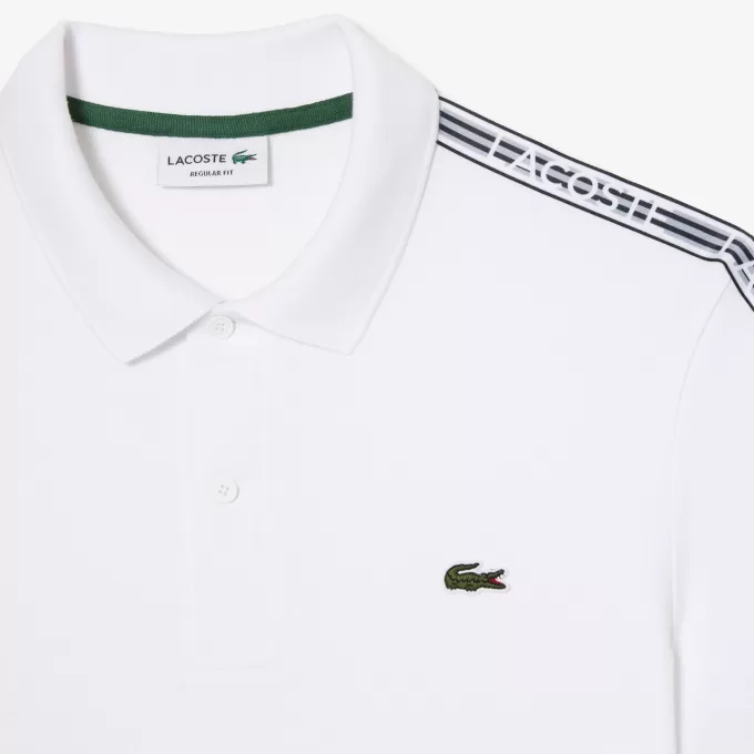 Regular Fit Logo Stripe Stretch Cotton Polo Shirt