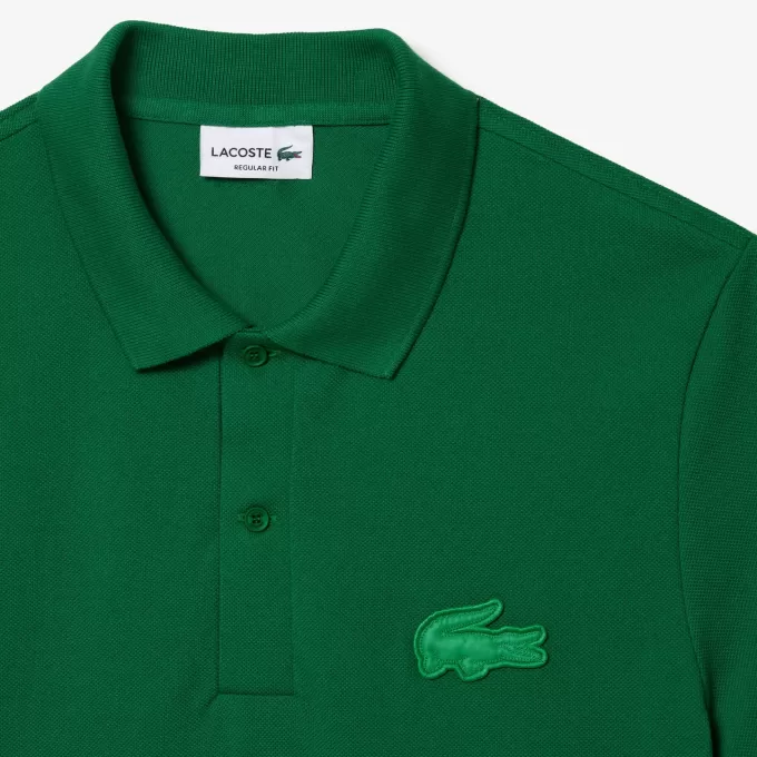 Regular Fit Quilted Crocodile Badge Polo Shirt