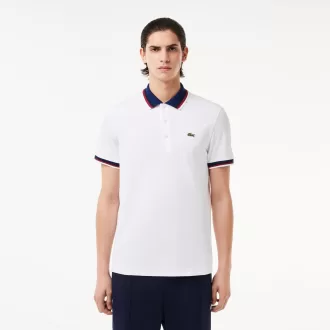 Regular Fit Stretch Cotton Piqué Contrast Collar Polo Shirt