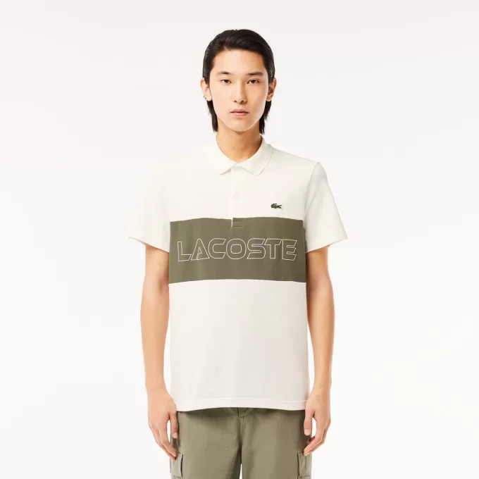 Regular Fit Stretch Piqué Colourblock Polo Shirt