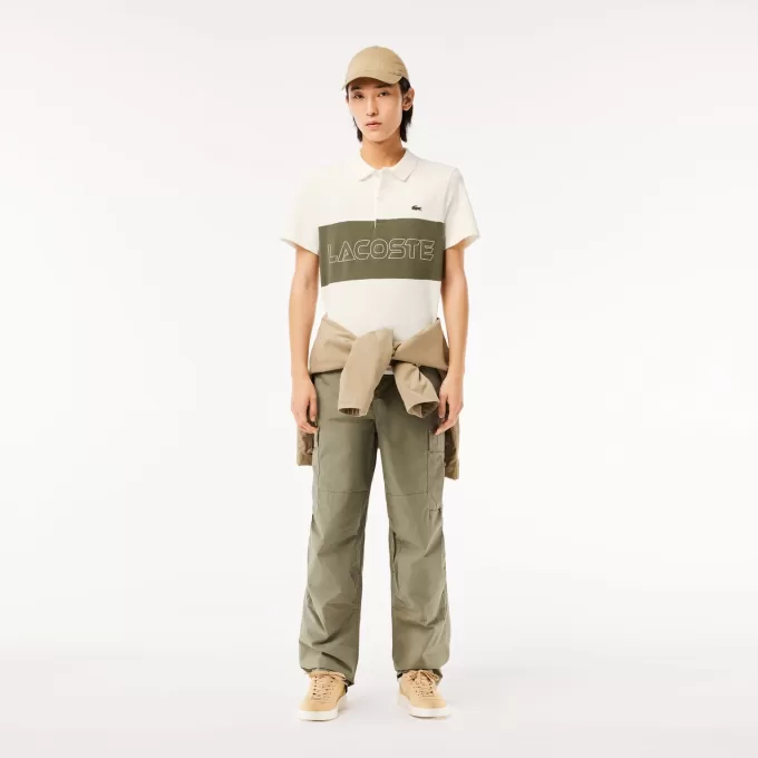 Regular Fit Stretch Piqué Colourblock Polo Shirt