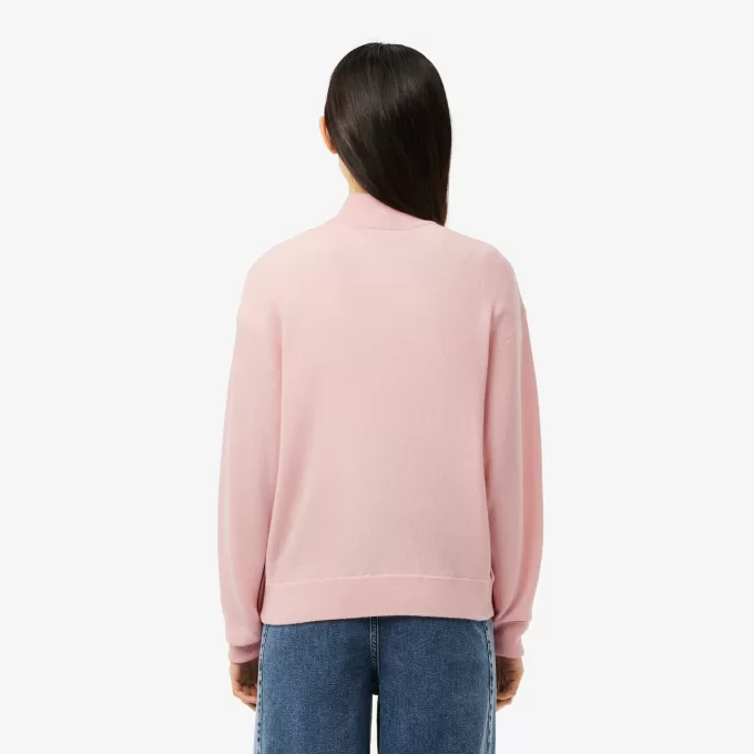 Relaxed Fit Carded Wool High Neck Sweater