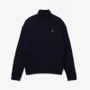 Relaxed Fit Carded Wool High Neck Sweater