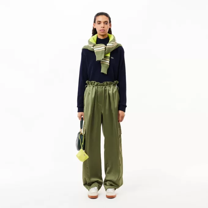 Relaxed Fit Carded Wool High Neck Sweater