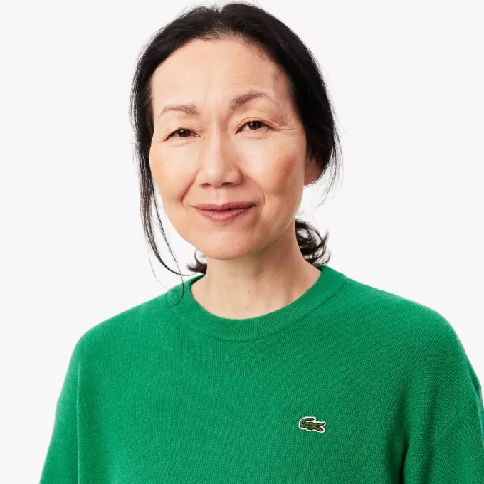 Relaxed Fit Carded Wool Moss Stitch Sweater