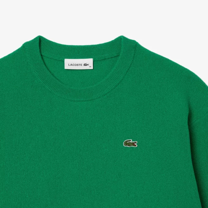 Relaxed Fit Carded Wool Moss Stitch Sweater