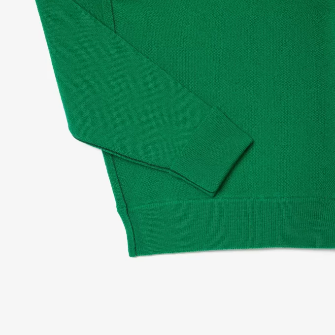 Relaxed Fit Carded Wool Moss Stitch Sweater