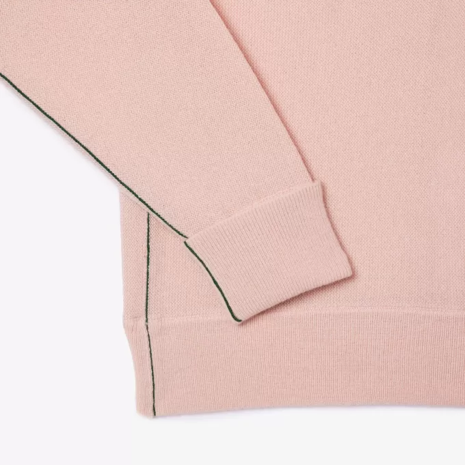 Relaxed Fit Carded Wool Moss Stitch Sweater