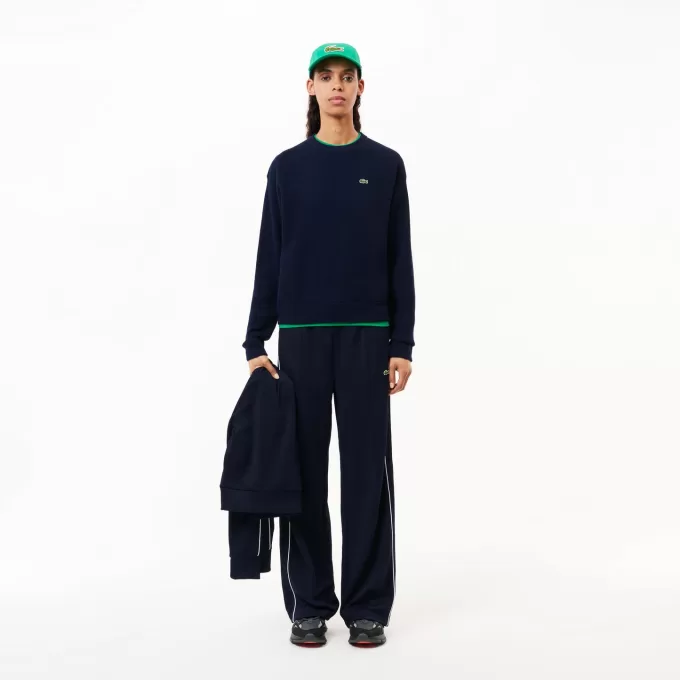 Relaxed Fit Carded Wool Moss Stitch Sweater